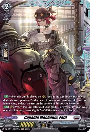 Capable Mechanic, Fafil (FR) (DZ-BT11/FR22EN), DZ-BT11: Symphony of Might & Bloom — Vanguard card price