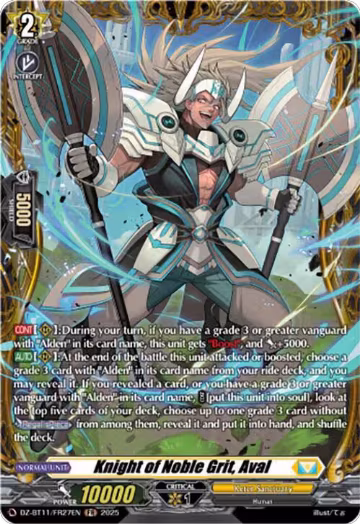 Knight of Noble Grit, Aval (FR) (DZ-BT11/FR27EN), DZ-BT11: Symphony of Might & Bloom — Vanguard card price