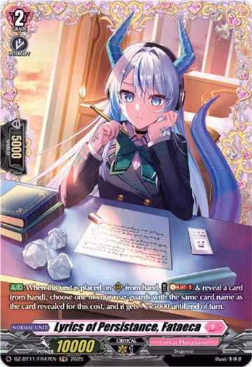 Lyrics of Persistance, Fataeca (FR) (DZ-BT11/FR47EN), DZ-BT11: Symphony of Might & Bloom — Vanguard card price