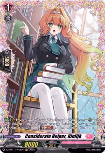 Considerate Helper, Rinlijk (FR) (DZ-BT11/FR48EN), DZ-BT11: Symphony of Might & Bloom — Vanguard card price