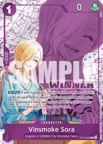 Vinsmoke Sora (Winner Pack 2026 Vol. 1) (OP12-062), One Piece Promotion Cards — One Piece card price