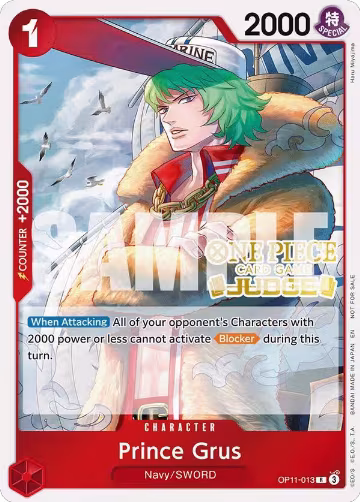 Prince Grus (Judge Pack Vol. 7) (OP11-013), One Piece Promotion Cards — One Piece card price