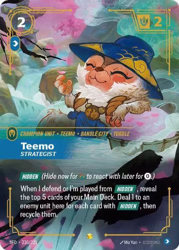 Teemo, Strategist (Overnumbered) (230/221), Spiritforged — Riftbound card price
