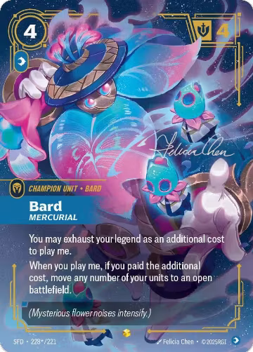 Bard, Mercurial (Signature) (228*/221), Spiritforged — Riftbound card price
