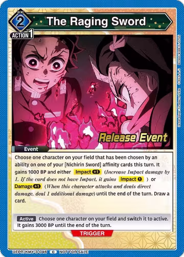 The Raging Sword (UEPR/KMY-3-046), UEX05BT: Demon Slayer: Kimetsu no Yaiba Vol.2 Release Event Cards — Union Arena card price