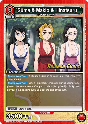 Suma & Makio & Hinatsuru (UEPR/KMY-3-068), UEX05BT: Demon Slayer: Kimetsu no Yaiba Vol.2 Release Event Cards — Union Arena card price