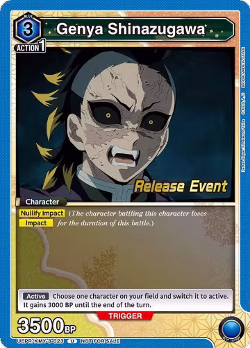 Genya Shinazugawa (023) (UEPR/KMY-3-023), UEX05BT: Demon Slayer: Kimetsu no Yaiba Vol.2 Release Event Cards — Union Arena card price