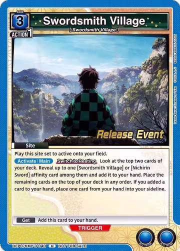Swordsmith Village (UEPR/KMY-3-040), UEX05BT: Demon Slayer: Kimetsu no Yaiba Vol.2 Release Event Cards — Union Arena card price