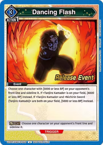 Dancing Flash (UEPR/KMY-3-045), UEX05BT: Demon Slayer: Kimetsu no Yaiba Vol.2 Release Event Cards — Union Arena card price