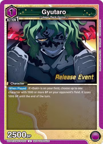 Gyutaro (UEPR/KMY-3-050), UEX05BT: Demon Slayer: Kimetsu no Yaiba Vol.2 Release Event Cards — Union Arena card price