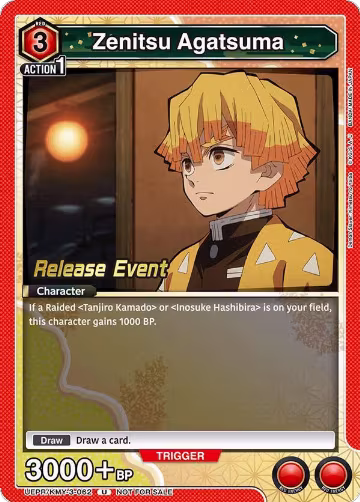 Zenitsu Agatsuma (UEPR/KMY-3-062), UEX05BT: Demon Slayer: Kimetsu no Yaiba Vol.2 Release Event Cards — Union Arena card price