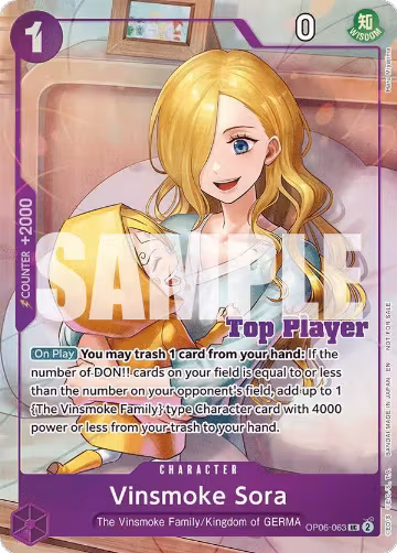 Vinsmoke Sora (CS 25-26 Top Player Pack Vol. 2) (OP06-063), One Piece Promotion Cards — One Piece card price