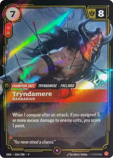 Tryndamere, Barbarian (034/298), Riftbound Organized Play Promotional Cards — Riftbound card price
