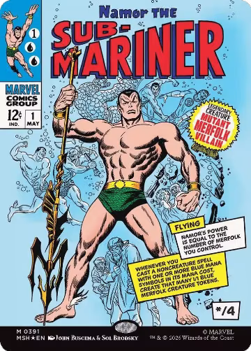 Namor the Sub-Mariner (Borderless) (0391) (391), Marvel Super Heroes — Magic card price