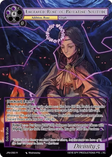 Engraved Rune of Paulatine Solitude (JRV-050 R), Journey to Ravidra — Force of Will card price