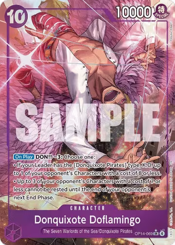 Donquixote Doflamingo - OP14-069 (Alternate Art) (OP14-069), The Azure Sea's Seven — One Piece card price