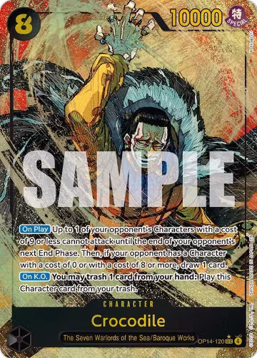 Crocodile - OP14-120 (Alternate Art) (OP14-120), The Azure Sea's Seven — One Piece card price