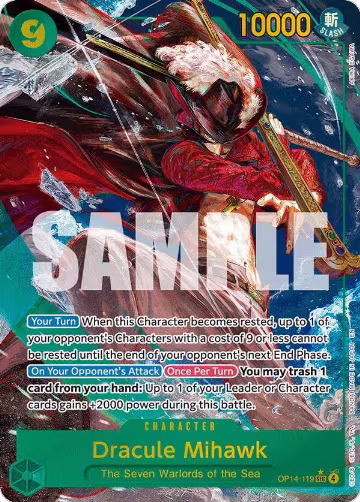 Dracule Mihawk - OP14-119 (Alternate Art) (OP14-119), The Azure Sea's Seven — One Piece card price