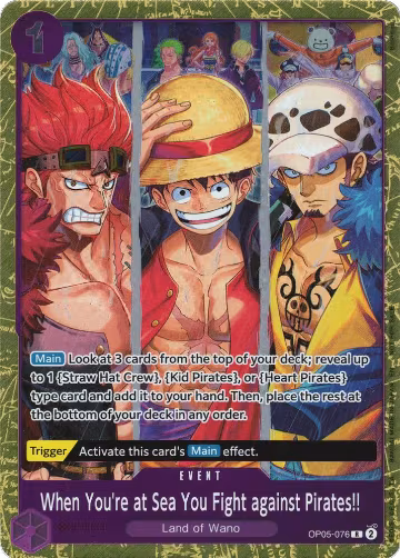 When You're at Sea You Fight against Pirates!! (2025 Pirates League Finals Textured Foil) (OP05-076), One Piece Promotion Cards — One Piece card price