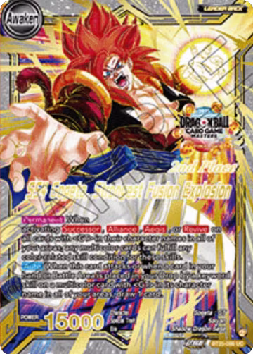 SS4 Son Goku & SS4 Vegeta // SS4 Gogeta, Strongest Fusion Explosion (2nd Place) (BT25-098), Tournament Promotion Cards — DB Super card price