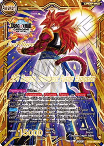 SS4 Son Goku & SS4 Vegeta // SS4 Gogeta, Strongest Fusion Explosion (3rd Place) (BT25-098), Tournament Promotion Cards — DB Super card price