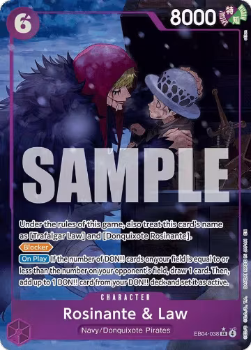 Rosinante & Law (Alternate Art) (EB04-038), The Azure Sea's Seven — One Piece card price