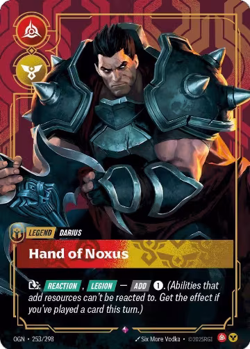 Darius, Hand of Noxus (Metal) (Best Of) (253/298), Riftbound Organized Play Promotional Cards — Riftbound card price