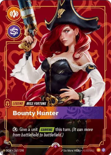 Miss Fortune, Bounty Hunter (Metal) (Best Of) (267/298), Riftbound Organized Play Promotional Cards — Riftbound card price
