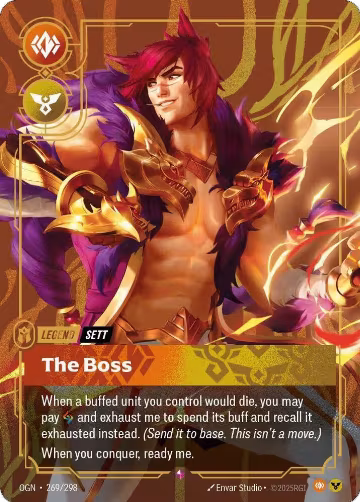 Sett, The Boss (Metal) (Best Of) (269/298), Riftbound Organized Play Promotional Cards — Riftbound card price