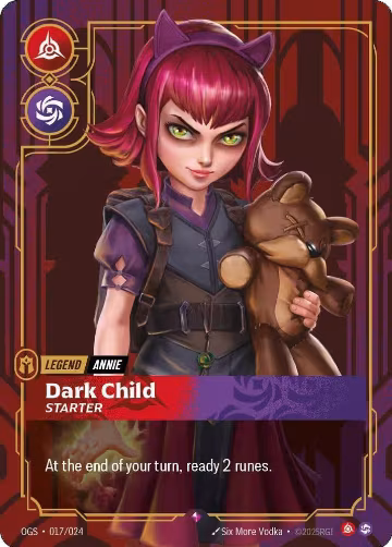 Annie, Dark Child (Metal) (Best Of) (017/024), Riftbound Organized Play Promotional Cards — Riftbound card price