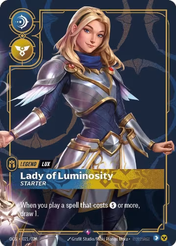 Lux, Lady of Luminosity (Metal) (Best Of) (021/024), Riftbound Organized Play Promotional Cards — Riftbound card price