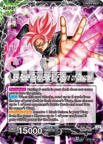 Goku Black // SS Rose Goku Black, Future of Despair (BT29-086), Fearsome Rivals — DB Super card price