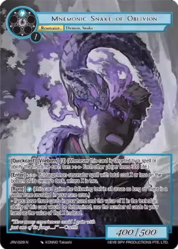Mnemonic Snake of Oblivion (JRV-029 N), Journey to Ravidra — Force of Will card price