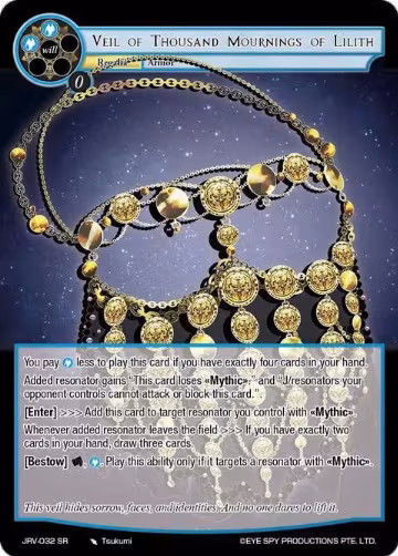 Veil of Thousand Mournings of Lilith (JRV-032 SR), Journey to Ravidra — Force of Will card price