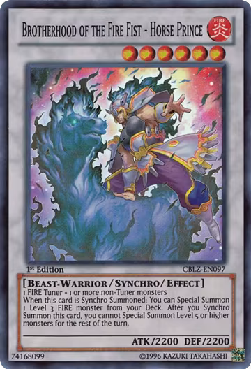 Brotherhood of the Fire Fist - Horse Prince (CBLZ-EN097), Cosmo Blazer — Yu-Gi-Oh! card price