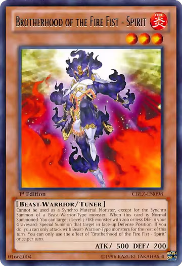Brotherhood of the Fire Fist - Spirit (CBLZ-EN098), Cosmo Blazer — Yu-Gi-Oh! card price