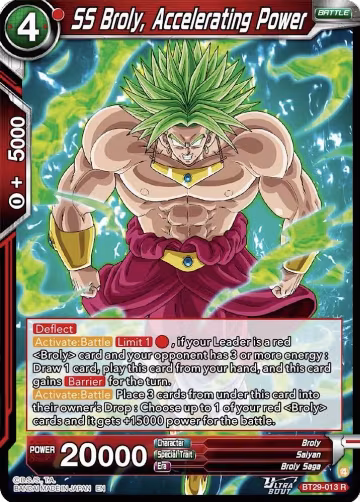 SS Broly, Accelerating Power (BT29-013), Fearsome Rivals — DB Super card price