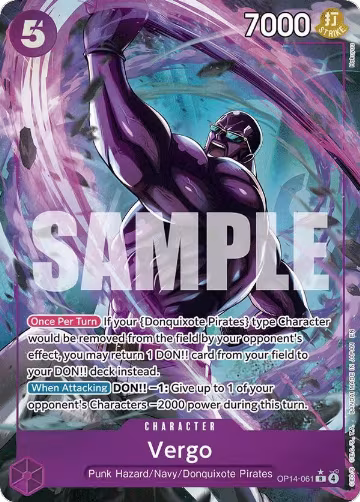 Vergo (Alternate Art) (OP14-061), The Azure Sea's Seven — One Piece card price