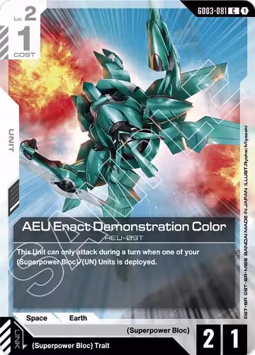 AEU Enact Demonstration Color (GD03-081), Steel Requiem — Gundam card price
