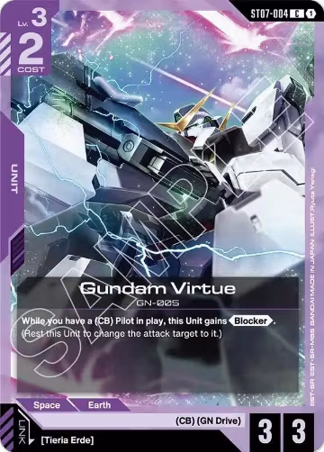 Gundam Virtue (ST07-004) (ST07-004), Starter Deck 07: Celestial Drive — Gundam card price