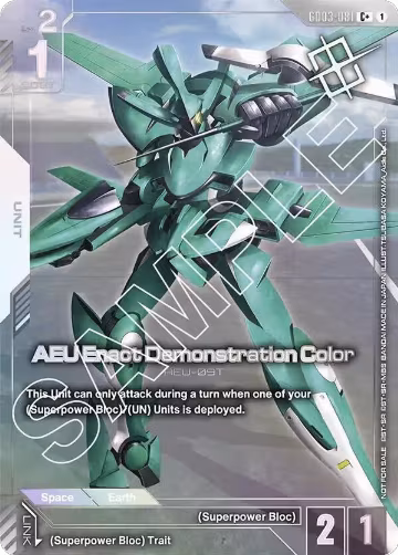 AEU Enact Demonstration Color (Store Tournament Winner Pack 03) (GD03-081), Gundam Promotional Cards — Gundam card price
