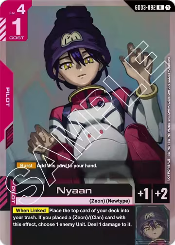 Nyaan (Store Tournament Participant Pack 03) (GD03-092), Gundam Promotional Cards — Gundam card price