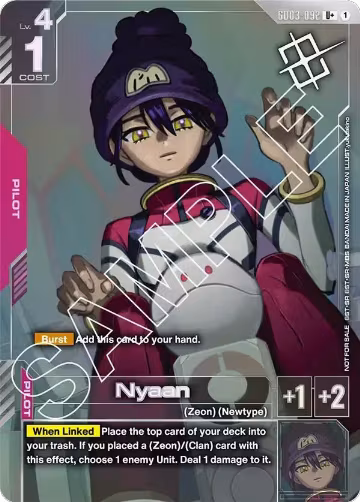 Nyaan (Store Tournament Winner Pack 03) (GD03-092), Gundam Promotional Cards — Gundam card price