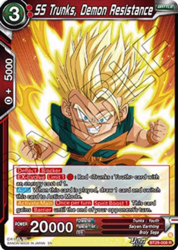 SS Trunks, Demon Resistance (BT29-008), Fearsome Rivals — DB Super card price