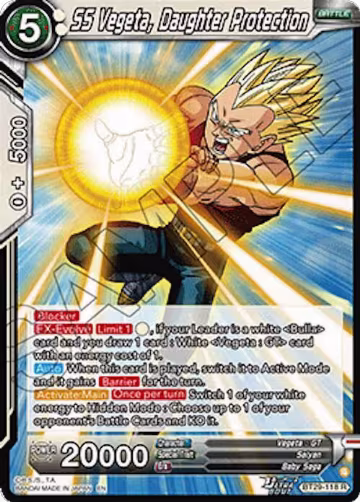 SS Vegeta, Daughter Protection (BT29-118), Fearsome Rivals — DB Super card price
