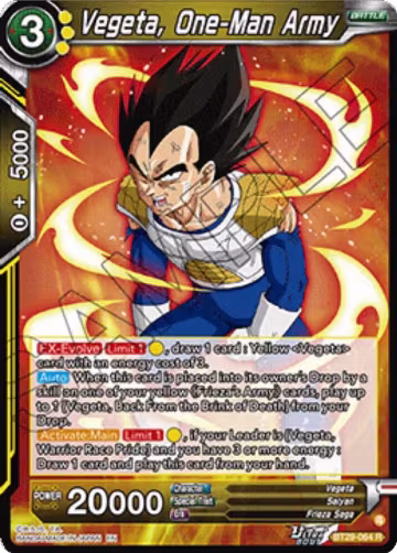 Vegeta, One-Man Army (BT29-064), Fearsome Rivals — DB Super card price
