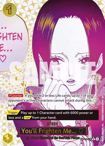 You'll Frighten Me... (Alternate Art) (OP14-118), The Azure Sea's Seven — One Piece card price