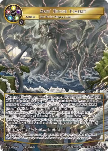 Zeus' Divine Tempest (ATD-008 MR), Antechamber of the Ten Dimensions — Force of Will card price