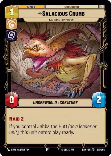 Salacious Crumb - Cackling Companion (210/264), A Lawless Time — Star Wars card price