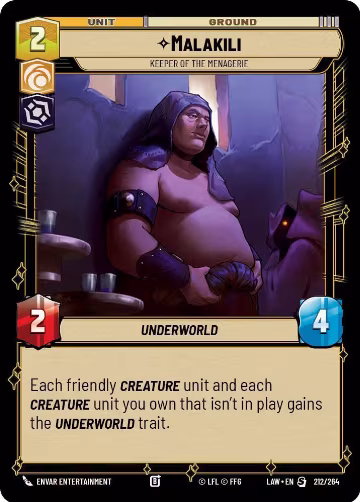 Malakili - Keeper of the Menagerie (212/264), A Lawless Time — Star Wars card price